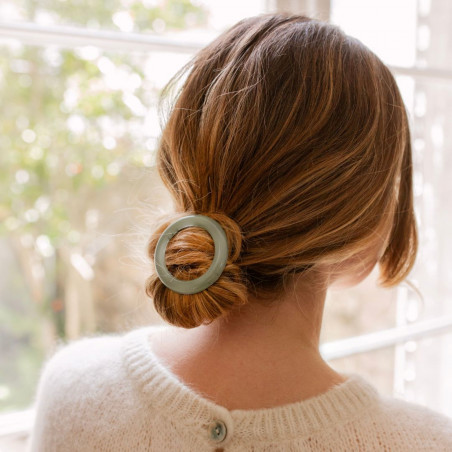 Bachca Barrette ronde Vert d'eau