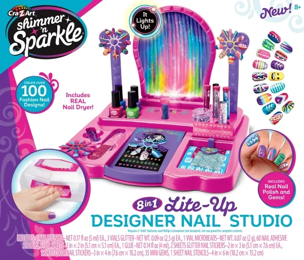 SHIMMER N SPARKLE 8 IN 1 NAIL SALON W. DRYER ASS
