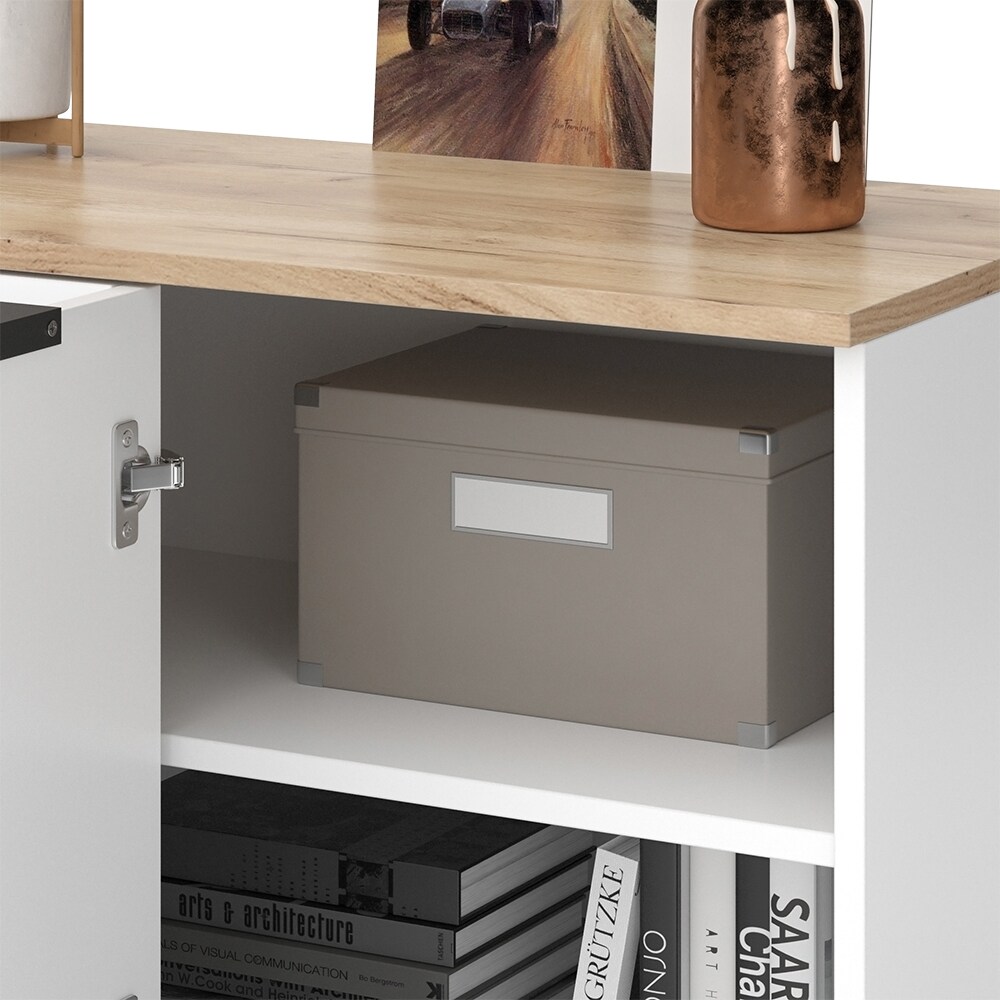 Vicco Eckkommode Wido Weiß Eiche 80 x 50 cm mit Tür