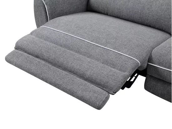 Canapé 3 places relax électrique en tissu gris MACARI
