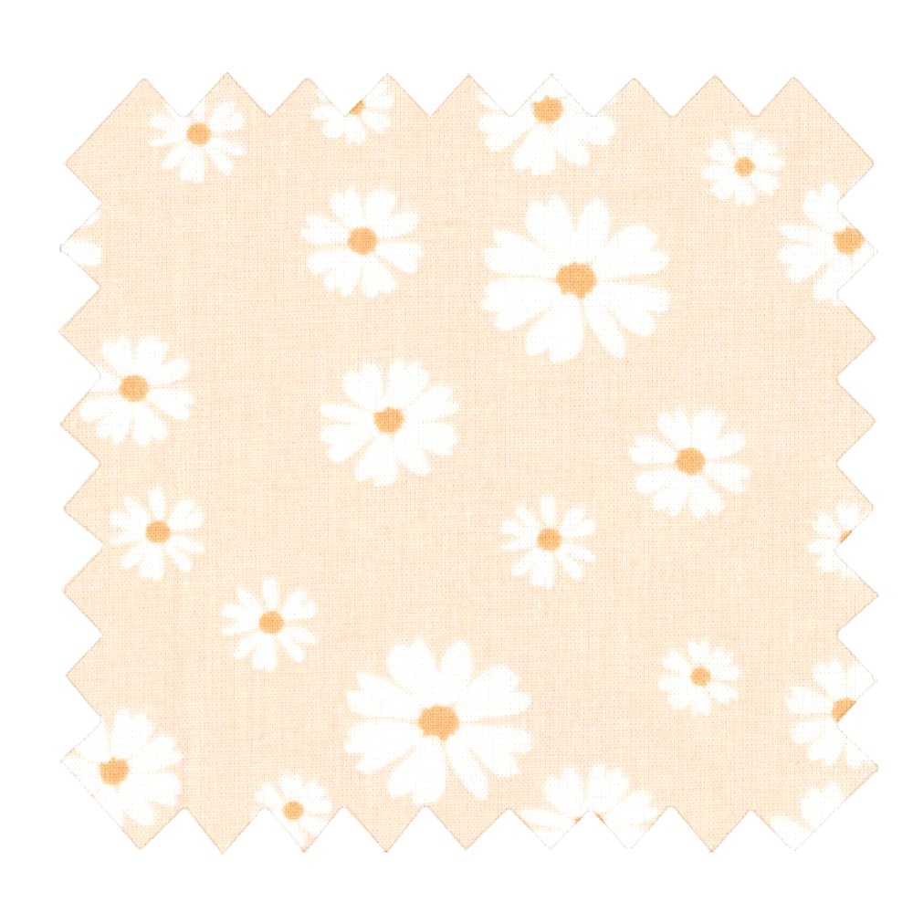 Tissu Coton Au Mètre Ex2504 Paquerettes Rose Poudré