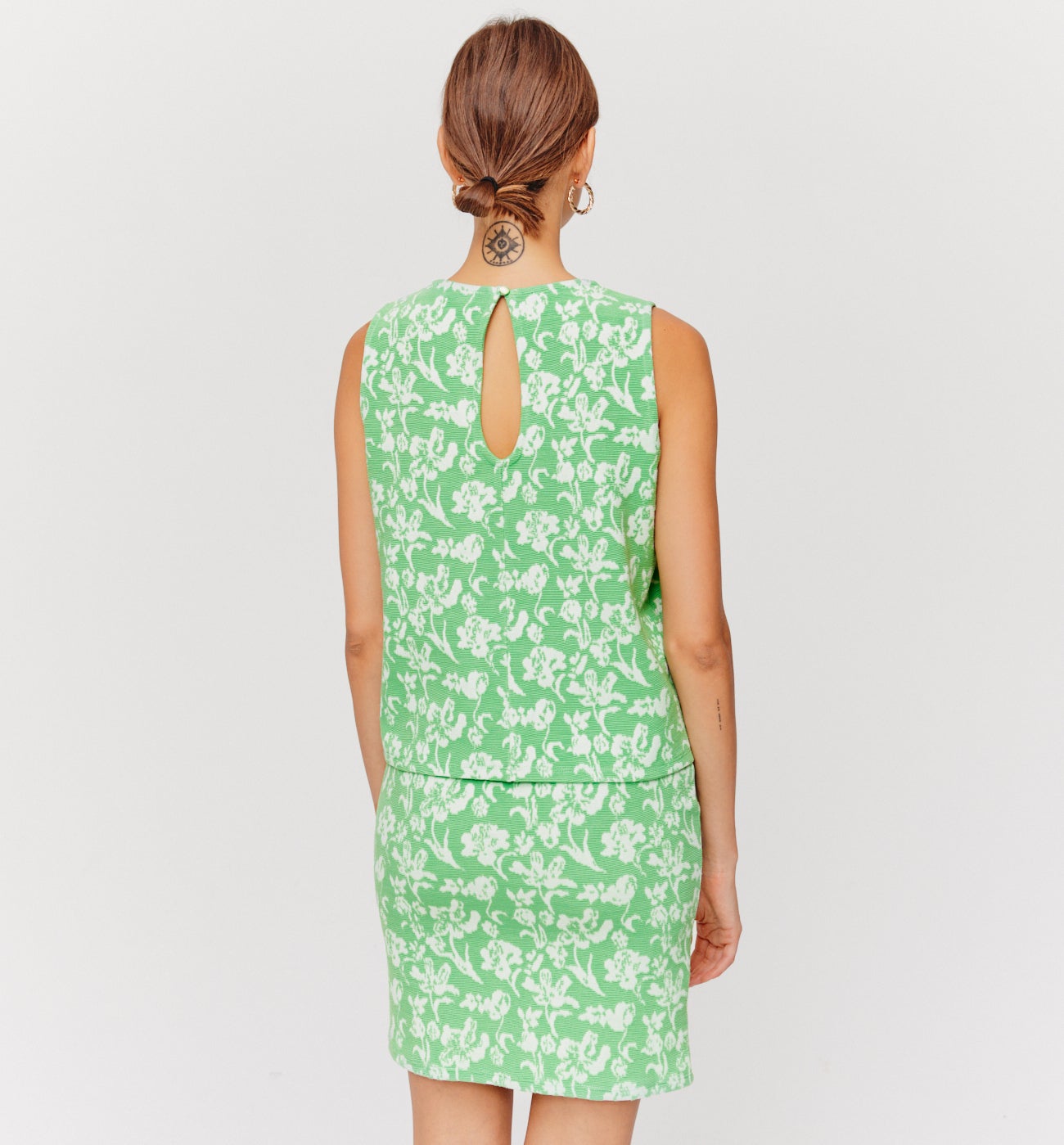 Débardeur en jersey jacquard - Imprimé vert