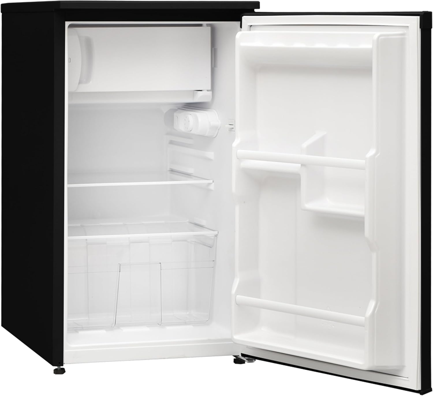TELEFUNKEN Kühlschrank mit Gefrierfach (2-Sterne) | Freistehend | 81 Liter Nutzinhalt | Kühlschrank klein mit Gemüsefach | LED-Beleuchtung | Temperaturregelung | CF-32-152-B schwarz