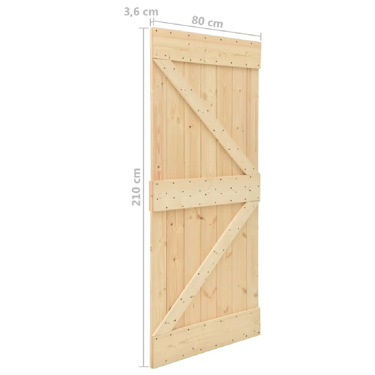vidaXL Porte coulissante avec quincaillerie - Pin massif