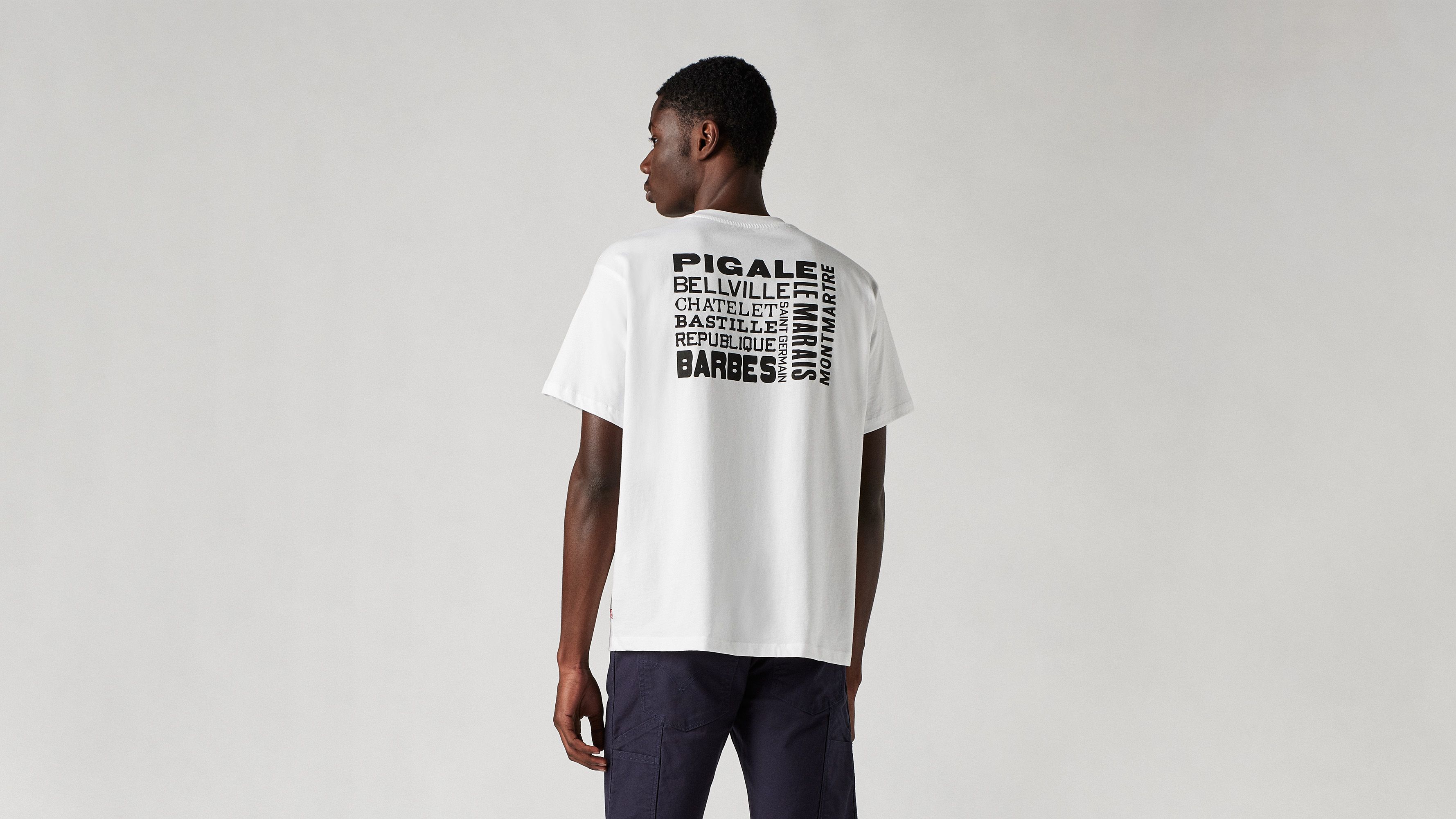 T-shirt graphique Vintage - Paris District White + - Blanc