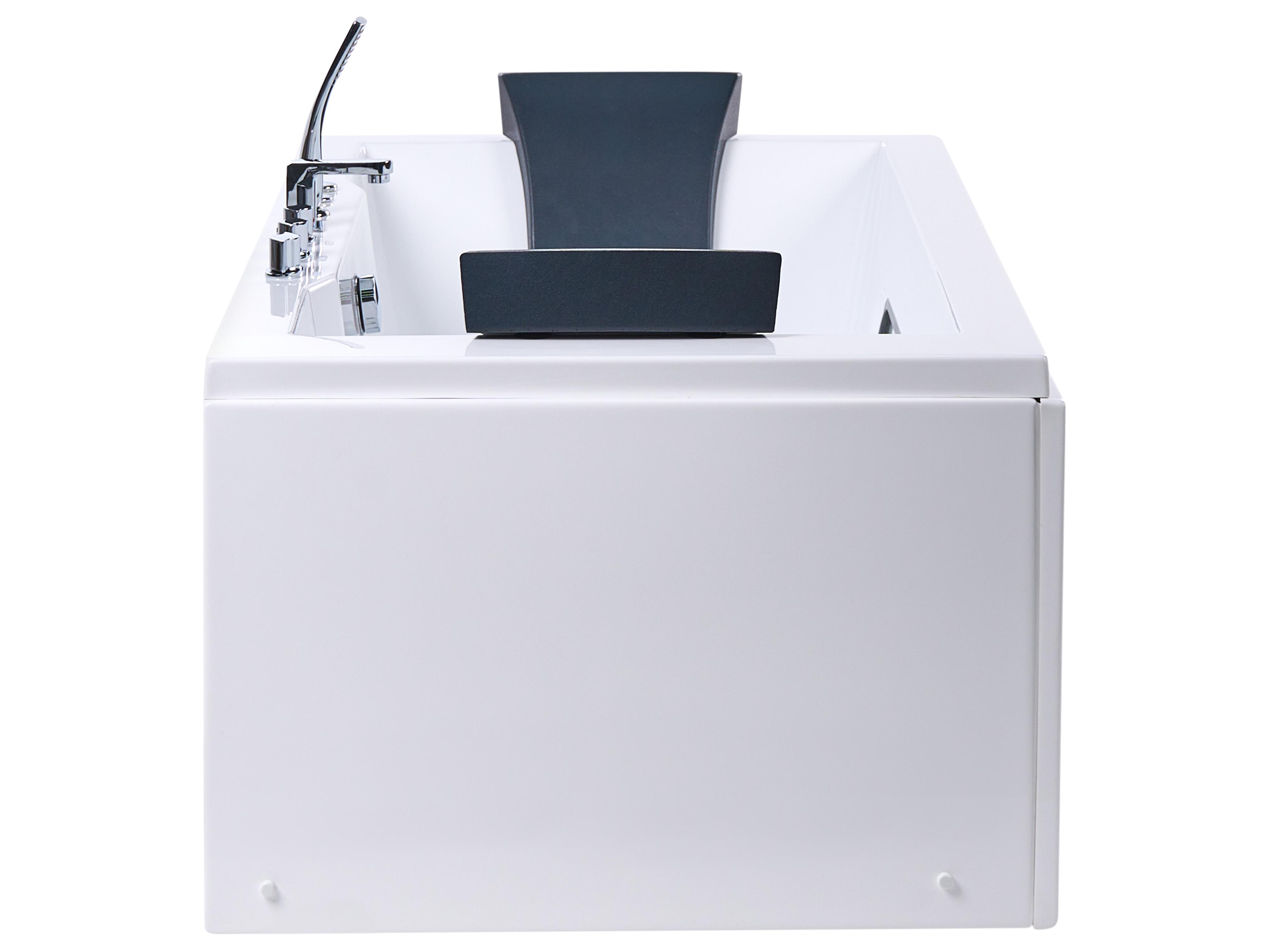 Hoek bubbelbad met LED HAWES 180 x 90 cm Wit