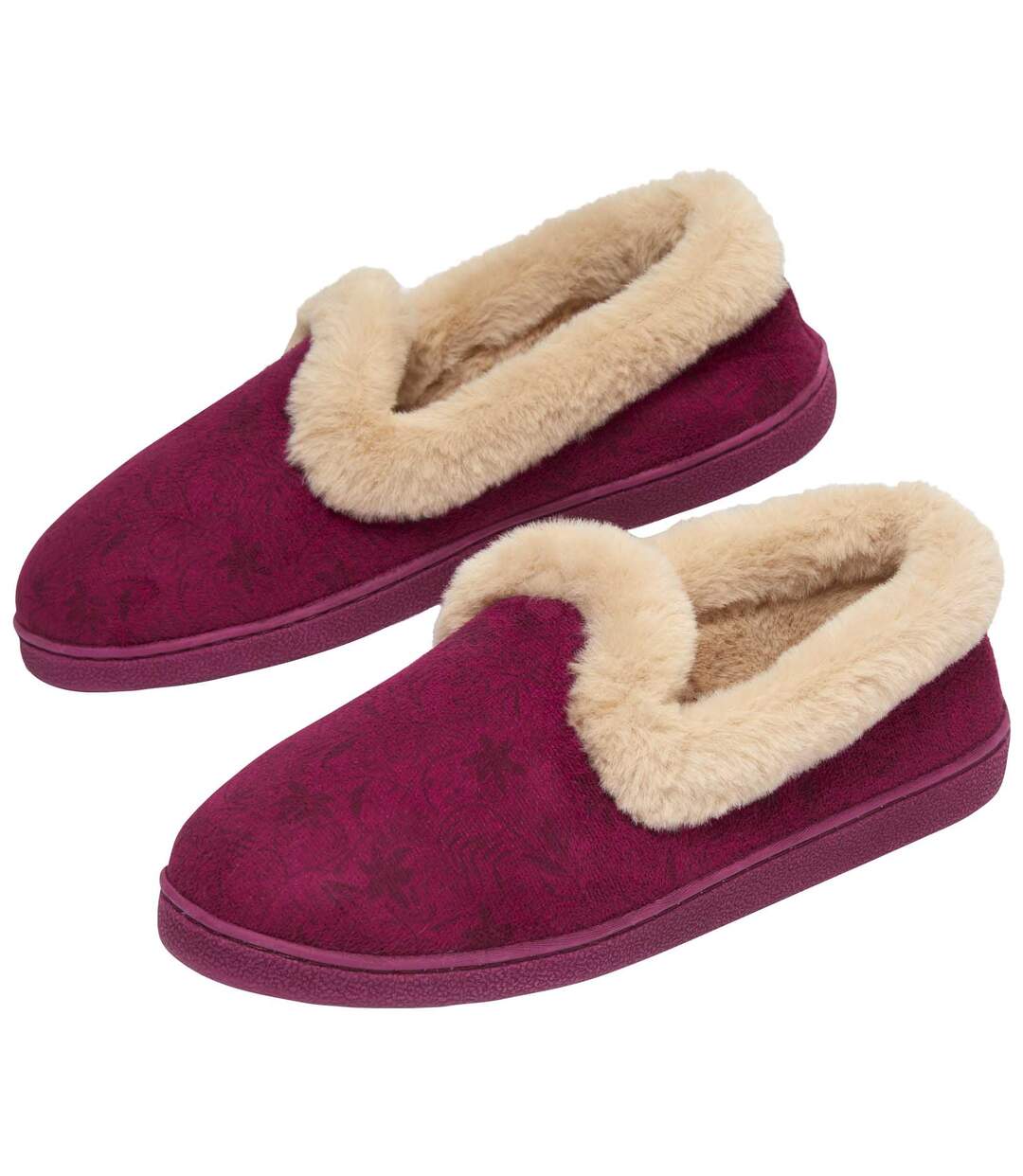 Chaussons en Velours et Fausse Fourrure