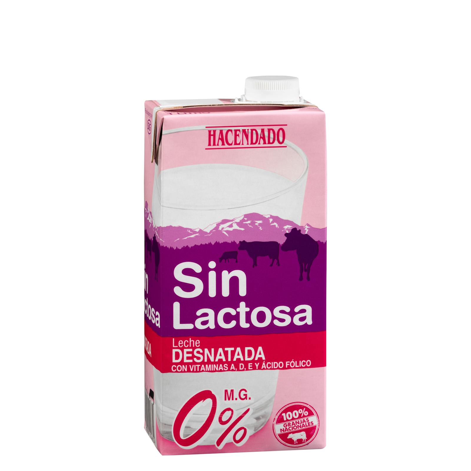 Lait écrémé sans lactose Hacendado