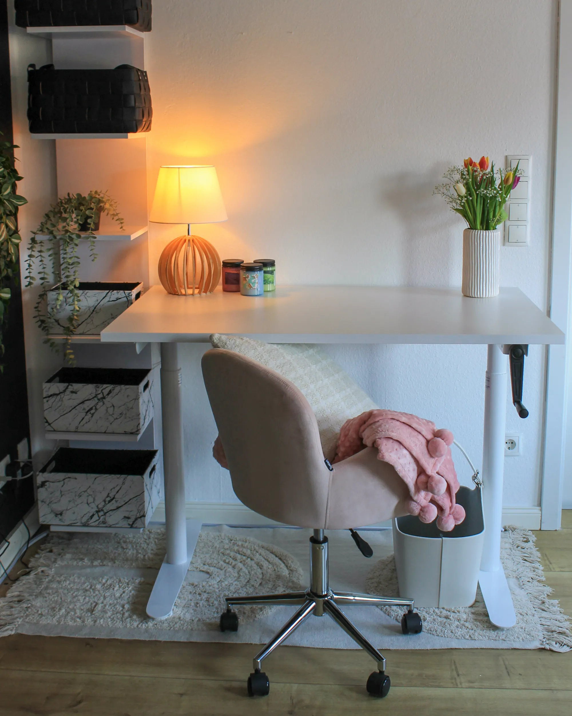 Handmatig verstelbaar sta-bureau DESTINAS Wit 160 cm 72 cm