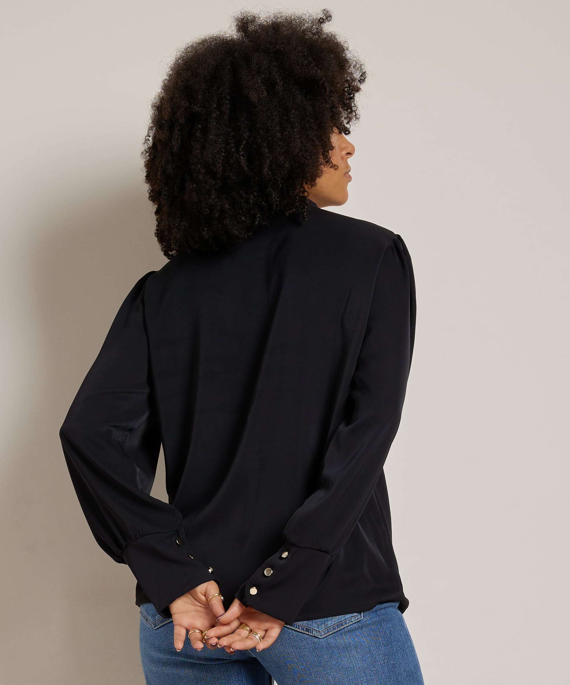 uni top met sjaalkraag