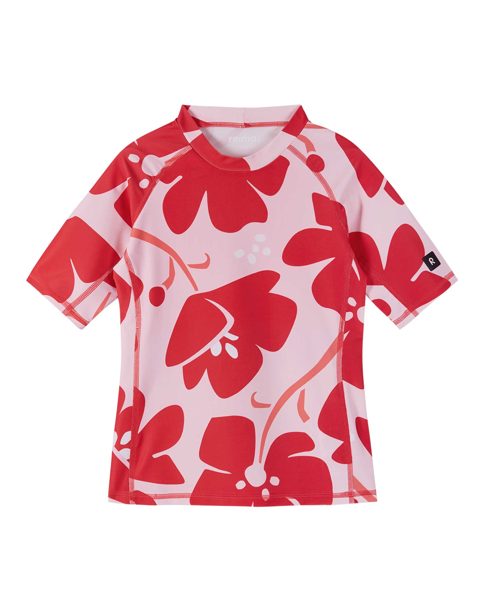 Badeshirt JOONIA BLUMEN kurz in misty red