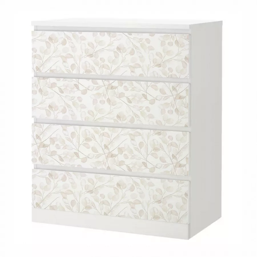 Nikima Klebefolie KF-31 selbstklebende Folie - Blätter creme bunt