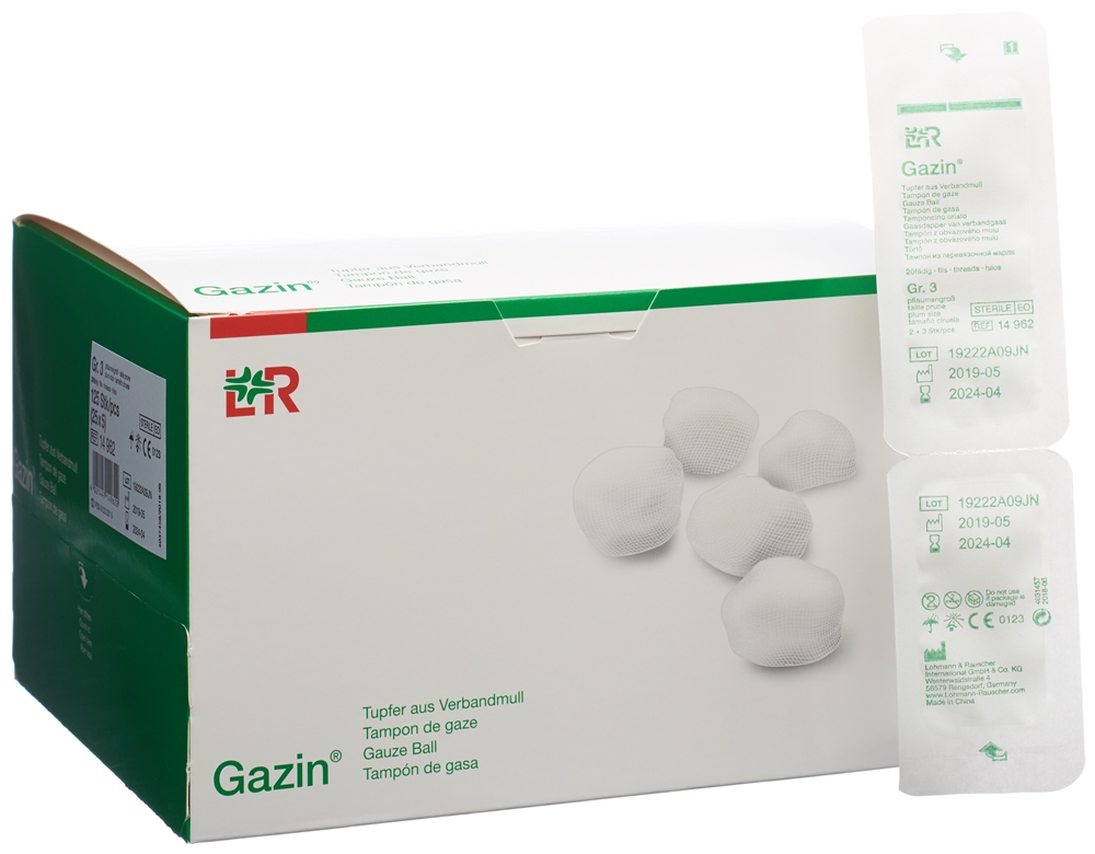 GAZIN Tupfer aus Verbandmull Gr3 20-fädig steril 5 Stk