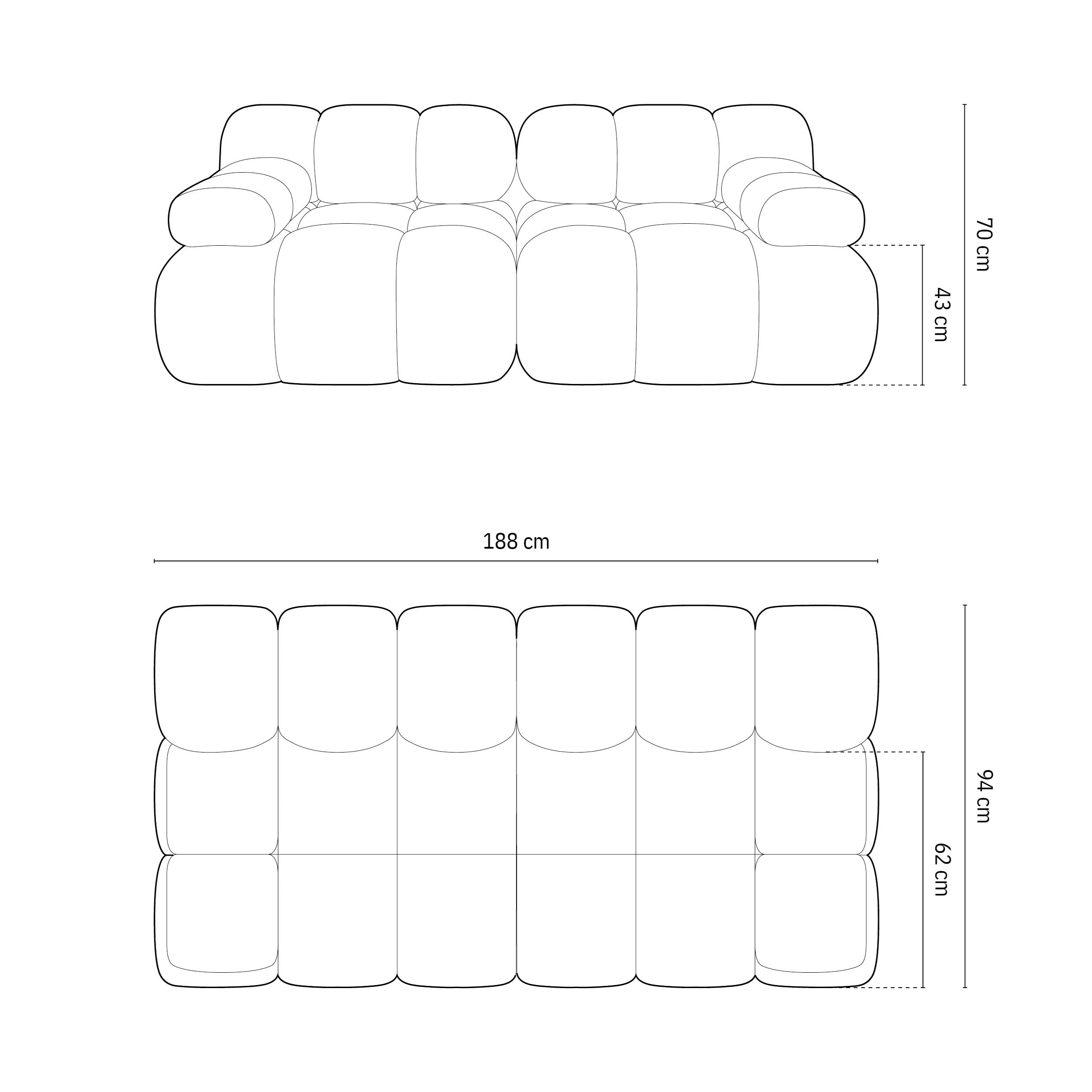Milo Casa Tropea Modulaire 2-zitsbank - Bordeauxrood
