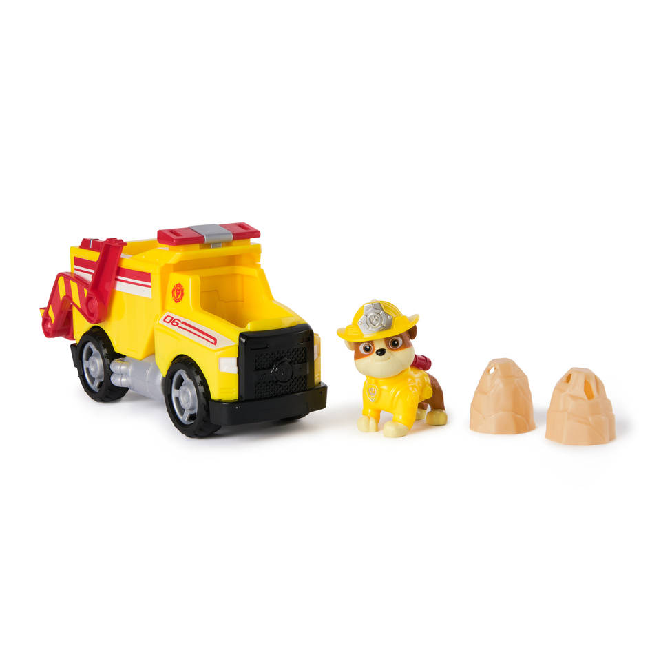 PAW Patrol Brandweerredding Rubble's kiepwagen met speelfiguur