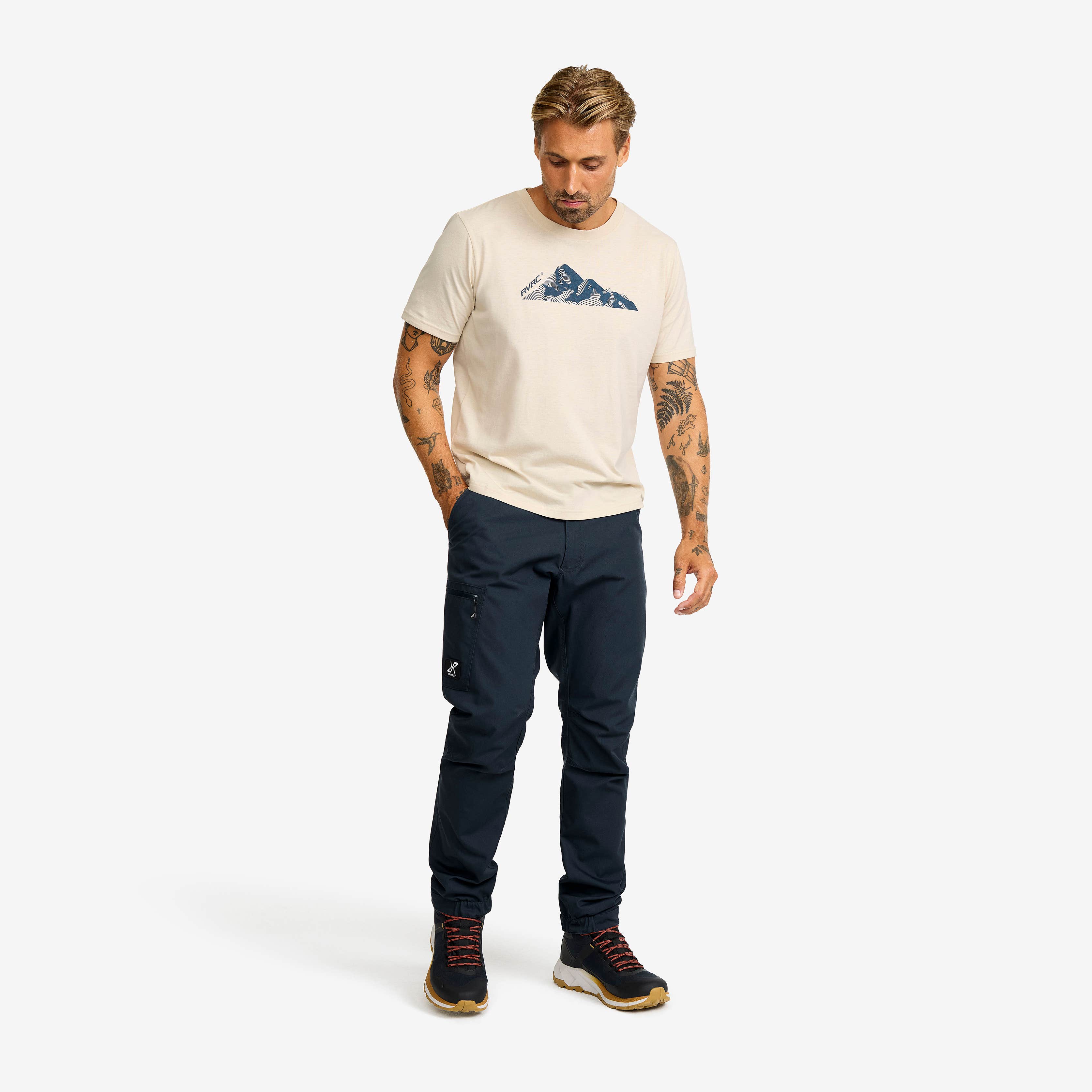Easy Graphic Mount Lines T-shirt Herre Oatmeal