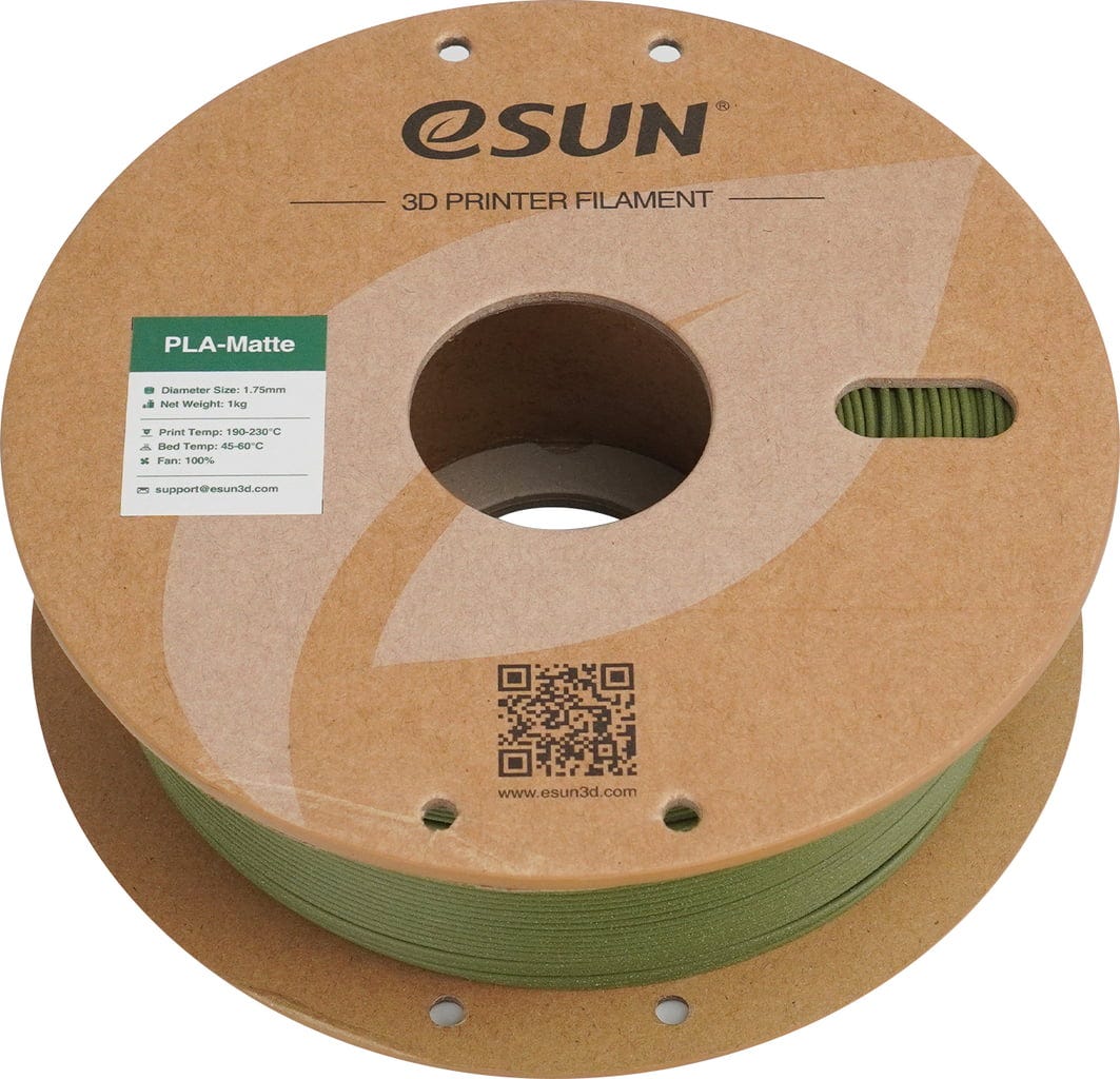 eSUN  PLA-Matte Olive Green, 1,75 mm / 1000 g    Kostengünstiges Filament für Modelle mit matter Oberfläche