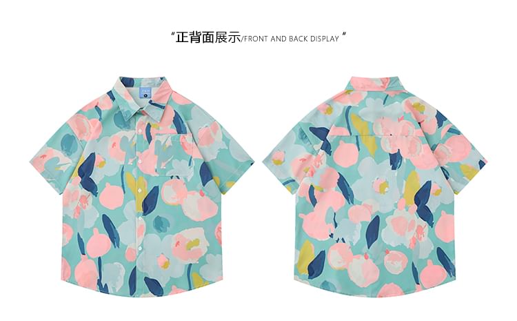 CHIC ERRO - Overhemd met korte mouwen en bloemenprint