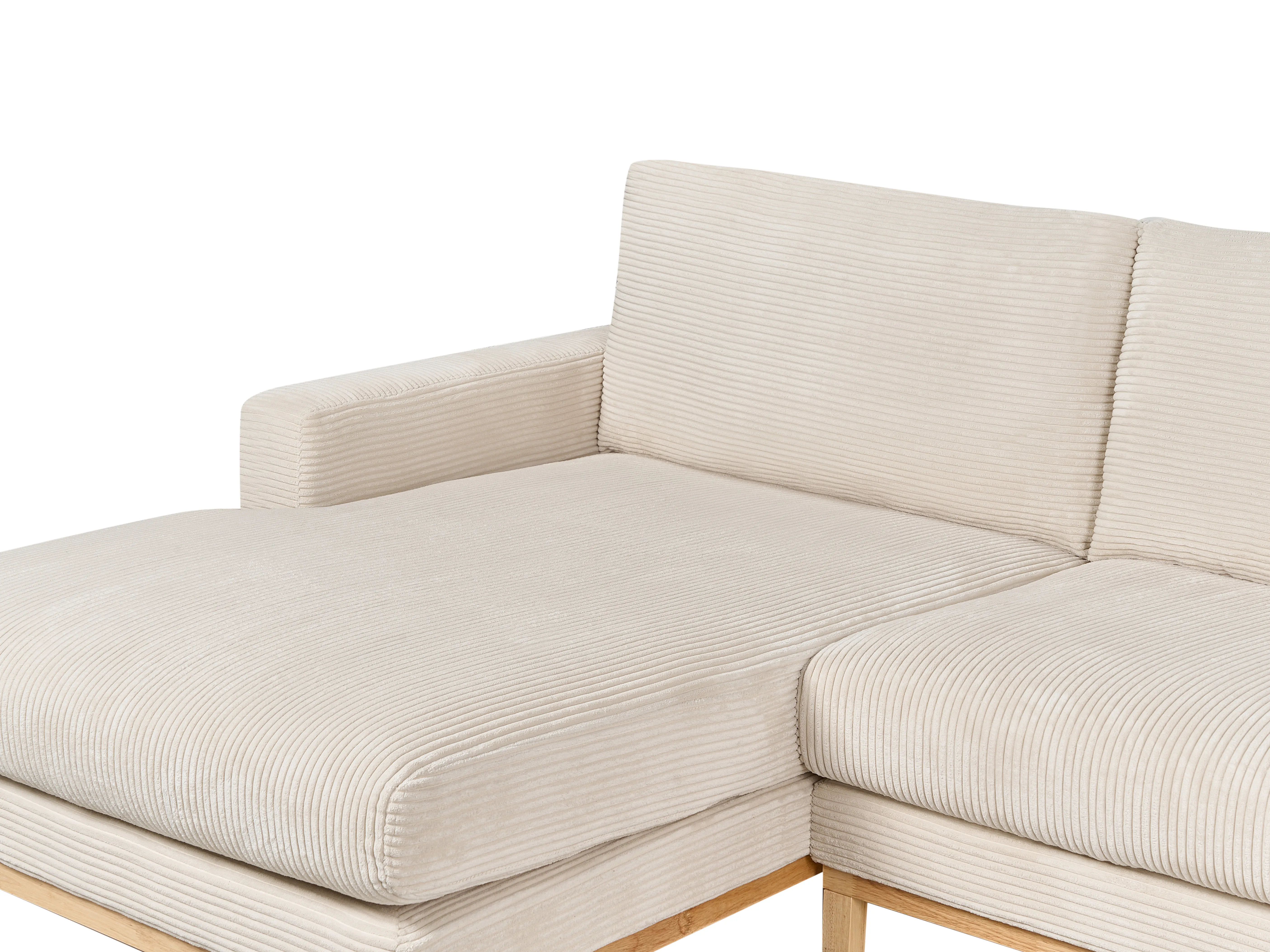 Hoekbank 4-zits SIGGARD II Corduroy Lichtbeige rechtszijdig