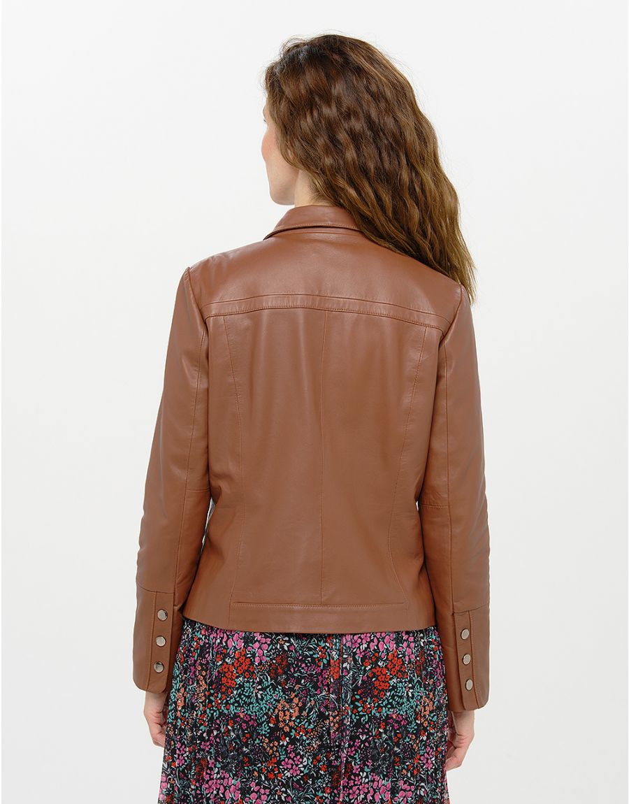 Veste 100% cuir marron