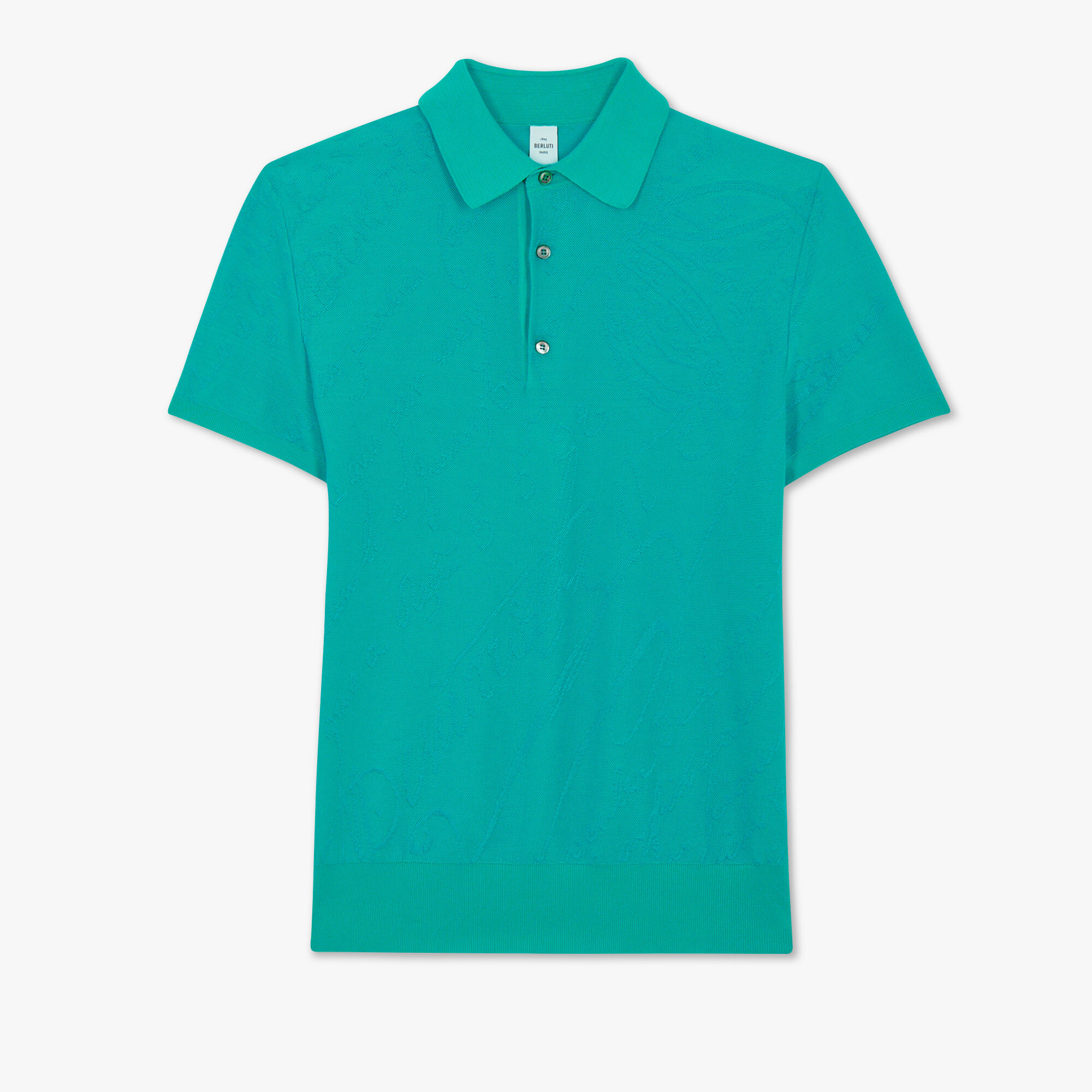 Polo En Pique De Coton Et Soie Scritto