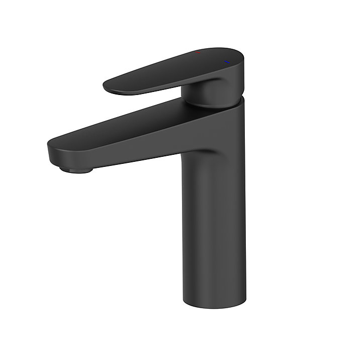 Mitigeur de lavabo noir GoodHome Cavally L