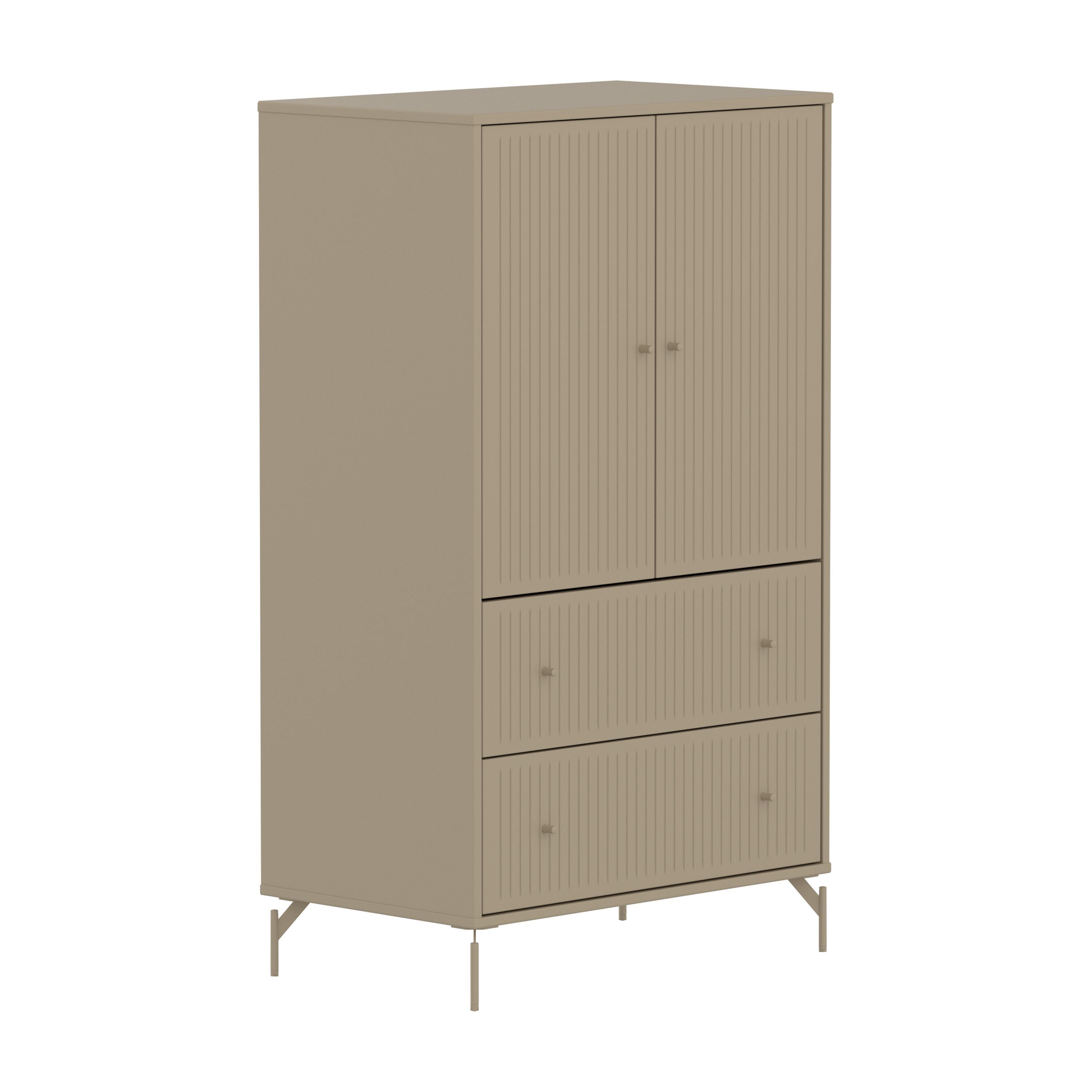 SAGA Schr groov 2 Schbl oat,oat knob/Füs - Oat / B: 75.0 cm x T: 45.0 cm x H: 129.5 cm