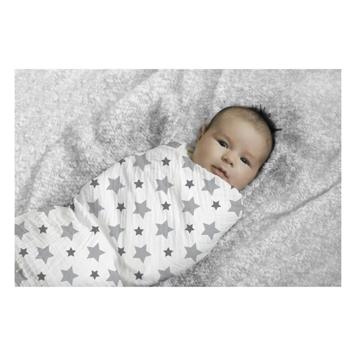 aden + anais Maxi-lange - Etoiles gris - Pack de 4