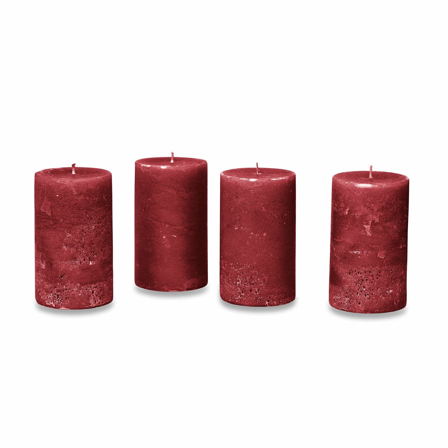 Kerze 4er Set Braga rot