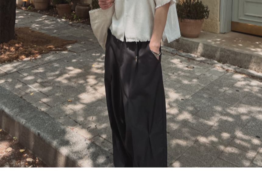 SeoulPop - Unisex Tweed Shirt met Korte Mouwen
