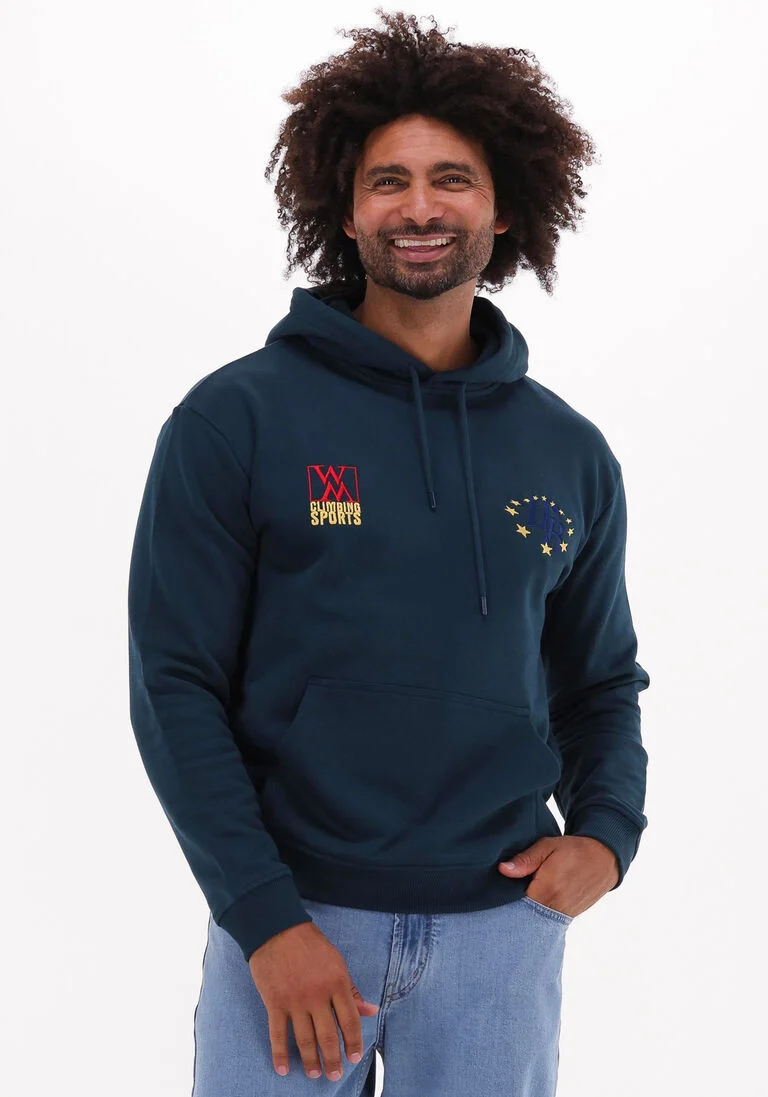 WOODBIRD donkergroene woodbird sweater pope double hoodie