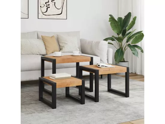 Tables gigognes 3 pcs Bois solide