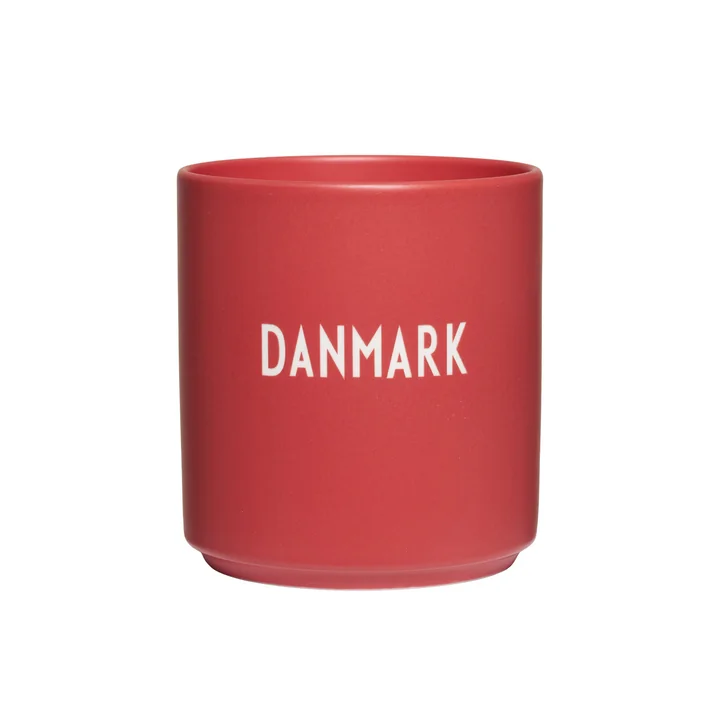 Design Letters - AJ Favourite Porzellan Becher, Danmark / rot