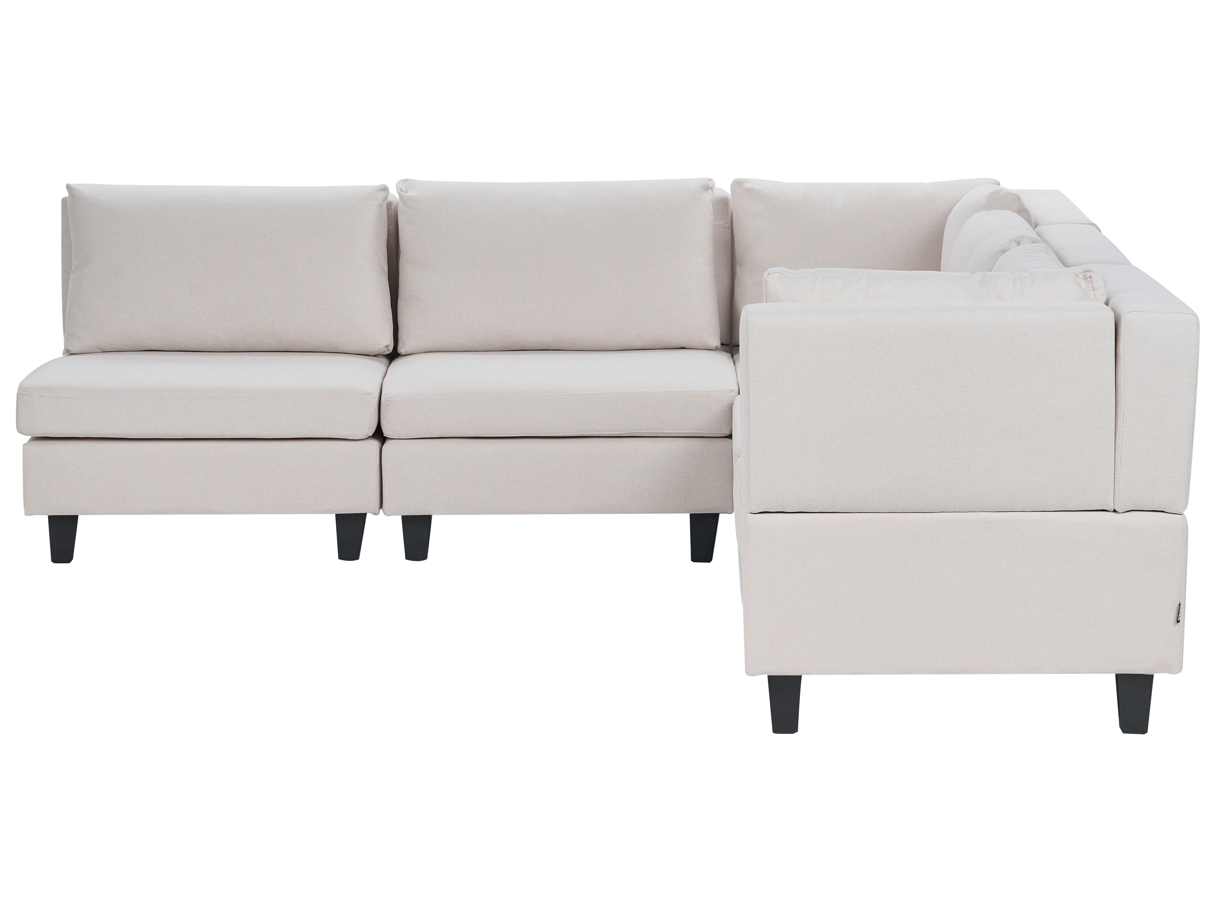 Modulaire hoekbank 5-zits UNSTAD Stof Lichtbeige linkszijdig