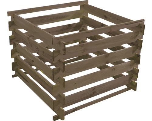 Houten compostbak, modulair systeem, 100x100x70 cm, drukbehandeld