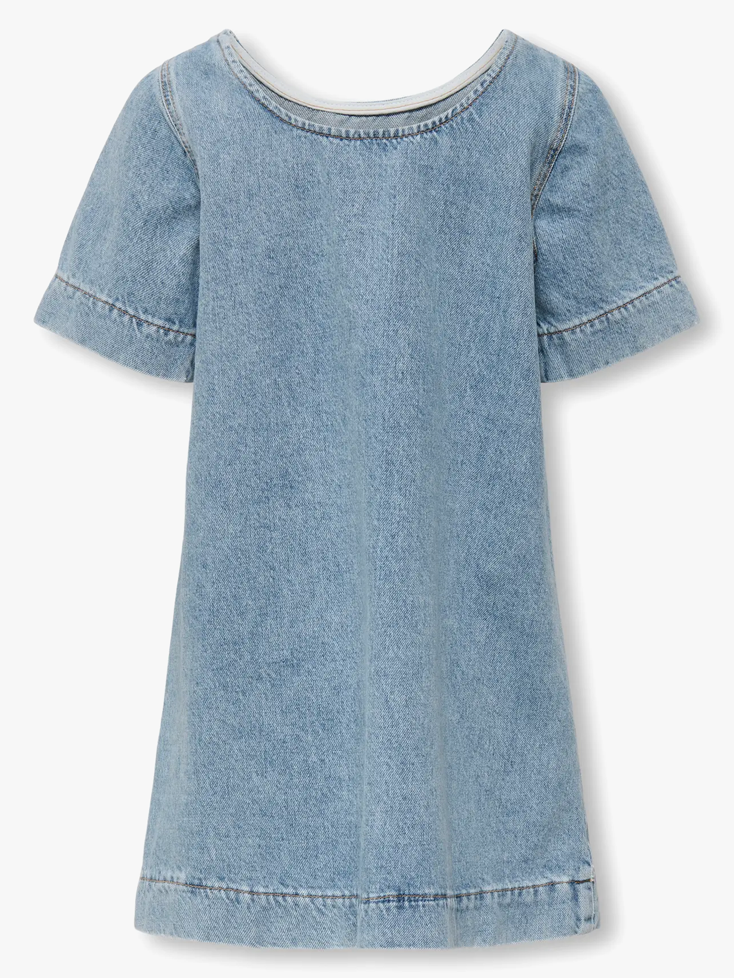 Gigi Bow Short Sleeve A-Shape Dress Denim
