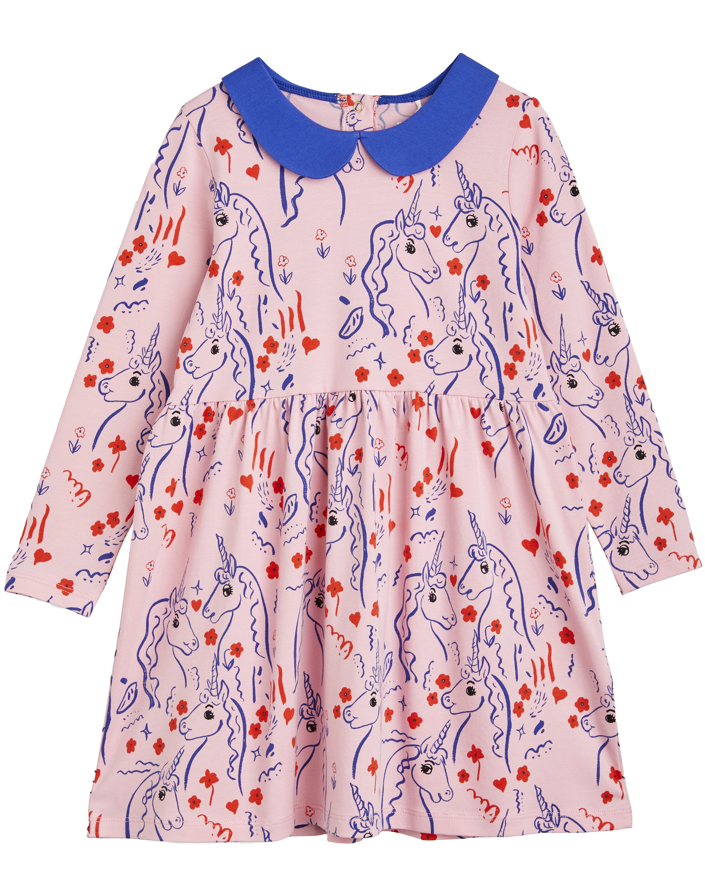 Langarmkleid SCOTTISH UNICORNS AOP in pink