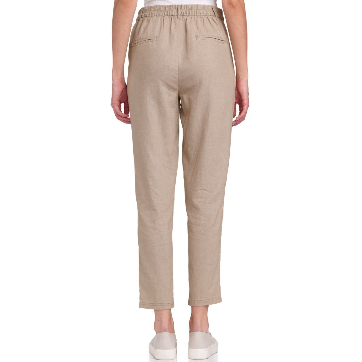 Gina Collection Damen Leinen-Jogpants in Unifarben beige