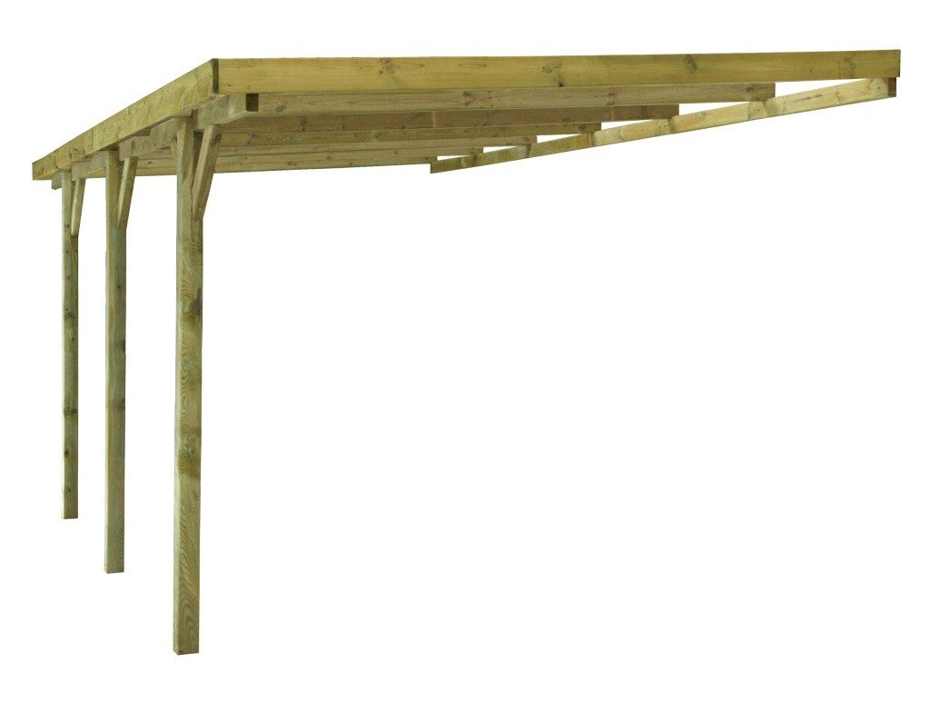 Carport garagedak 3x5,24 m - 15 m2 - gemonteerd op de huismuur