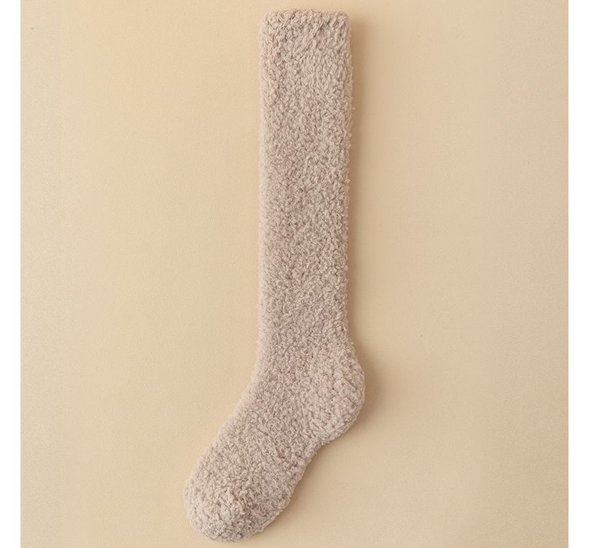 Mimiyu - Set van 2 paar: effen fleece kniekousen