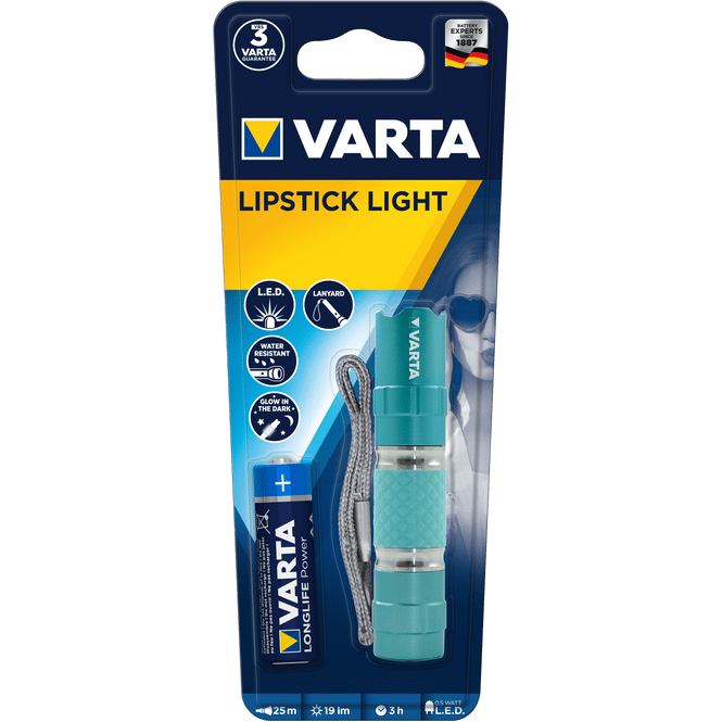 Varta - LED Taschenlampe - Lipstick Light - türkis
