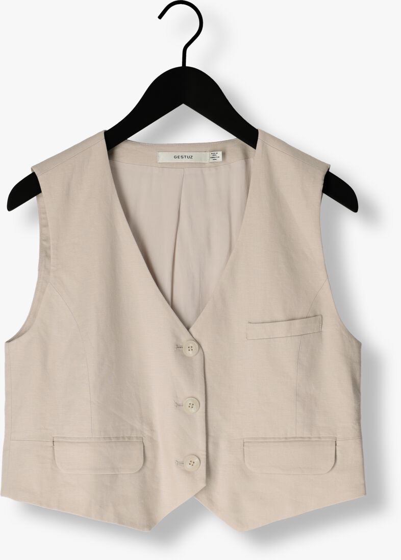 GESTUZ beige gestuz gilet lizagz linen waistcoat