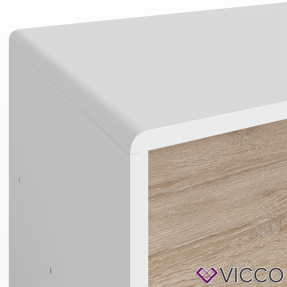 VICCO Couchtisch Weiß Sonoma Eiche Wohnzimmer Sofatisch Kaffeetisch Tisch