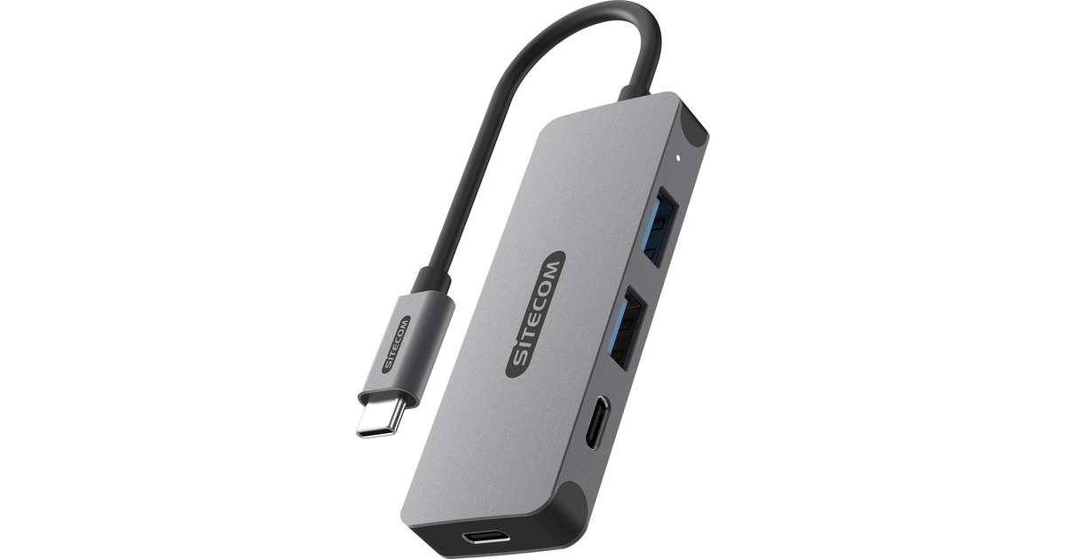 SitecomUSB-C naar 2x USB-A + 2x USB-C usb-hub  (Grijs)