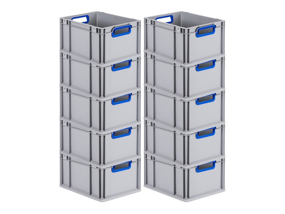 PROREGAL Eurobox Nextgen Kleur HxBxD 22 x 30 x 40 cm 20 liter Handgrepen Blauw Open gladde bodem Euro container transportbox