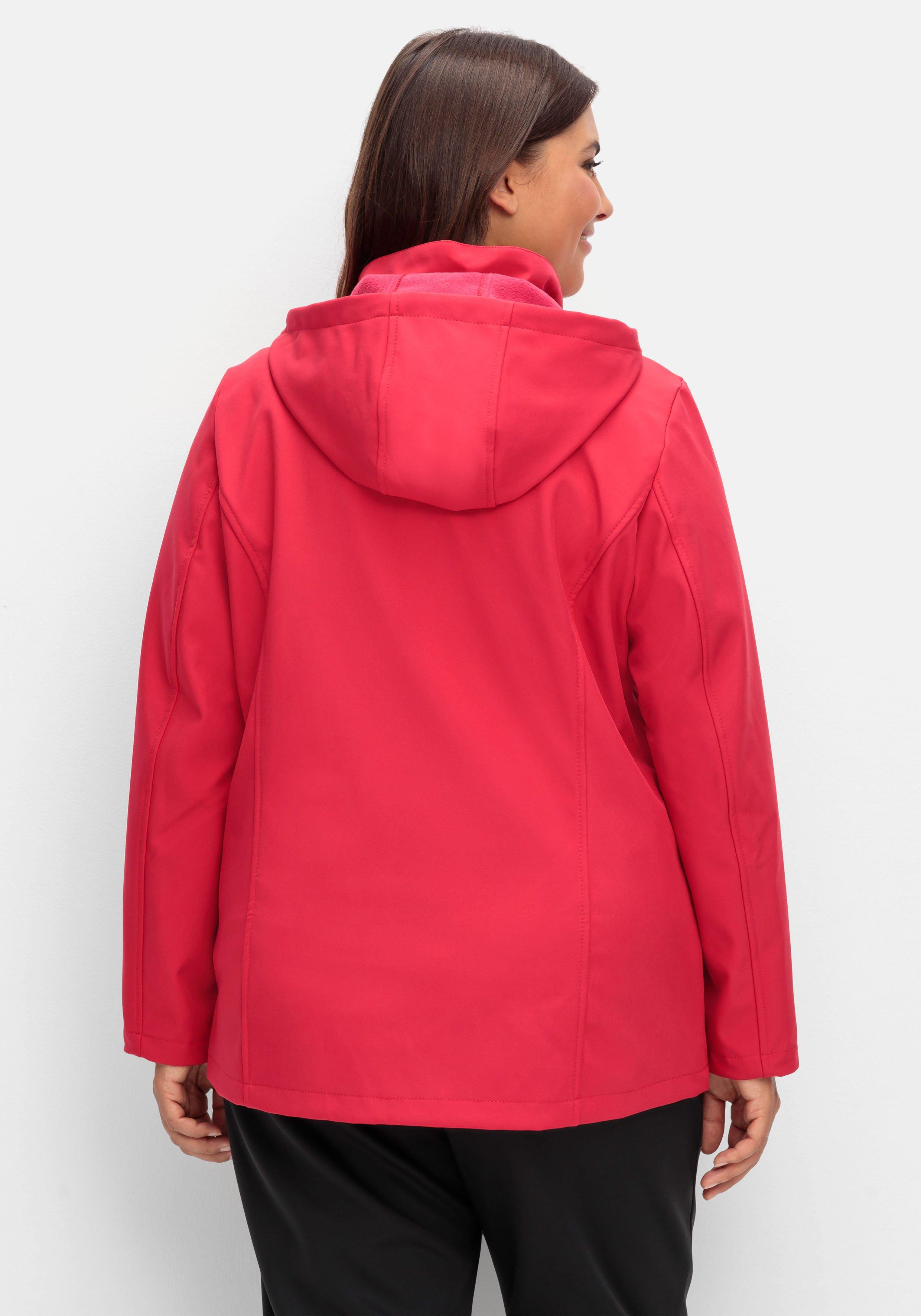 Softshelljacke mit Kapuze, in Longform