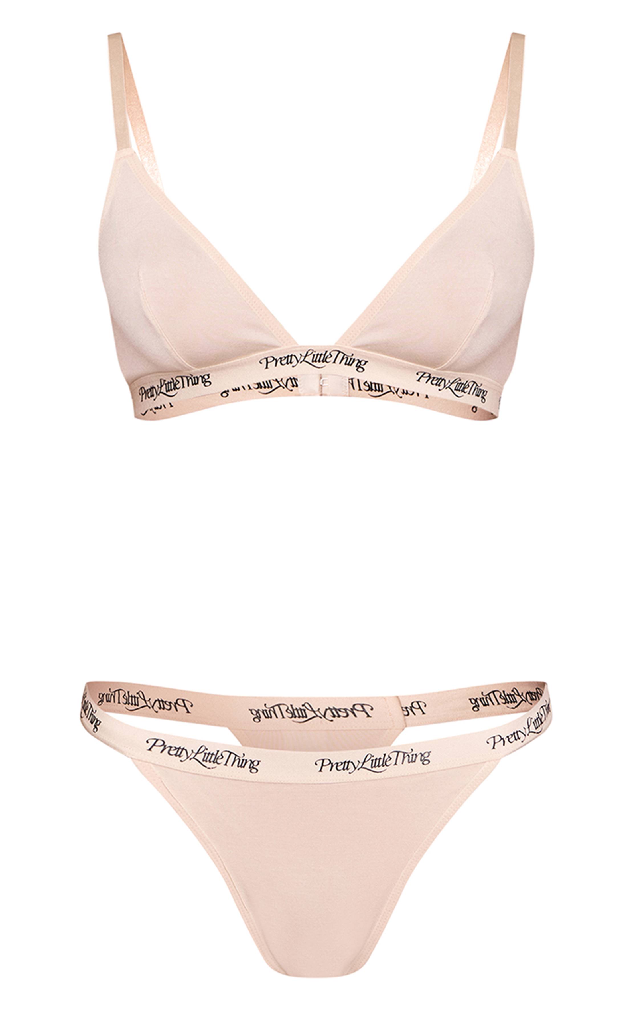 Crème Ensemble Brassière Et Culotte Prettylittlething
