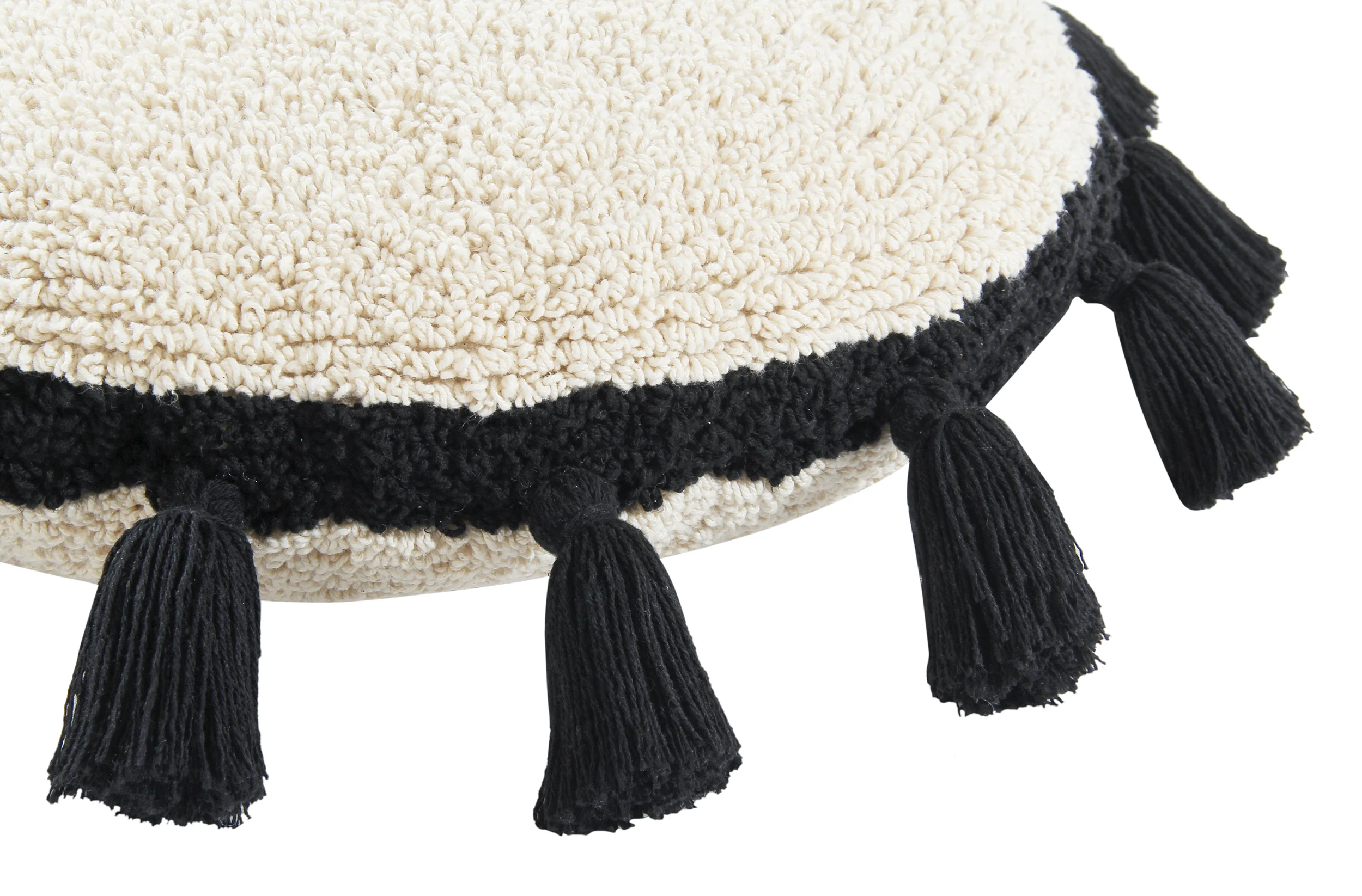 CERCLE - Coussin rond en coton | Beige