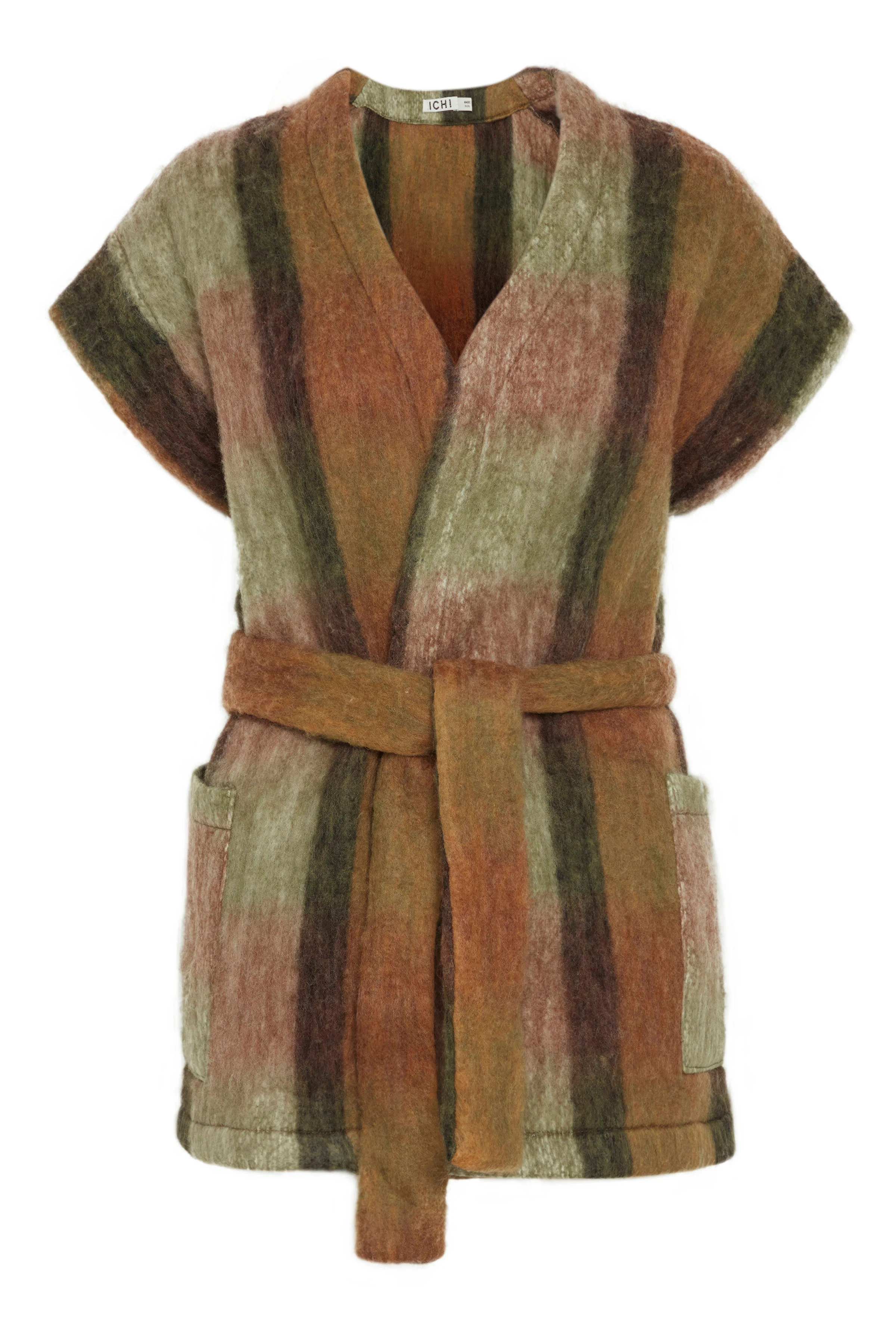 ICHI poncho  IAFALSIE groen