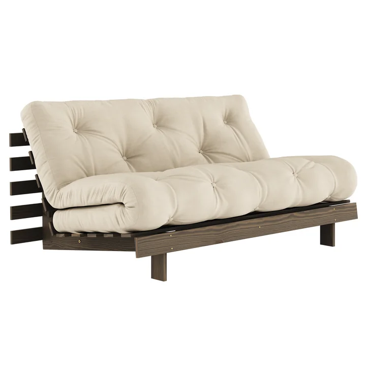 Karup Design - Roots Schlafsofa, 160 x 200 cm, Kiefer carobbraun / beige (747)